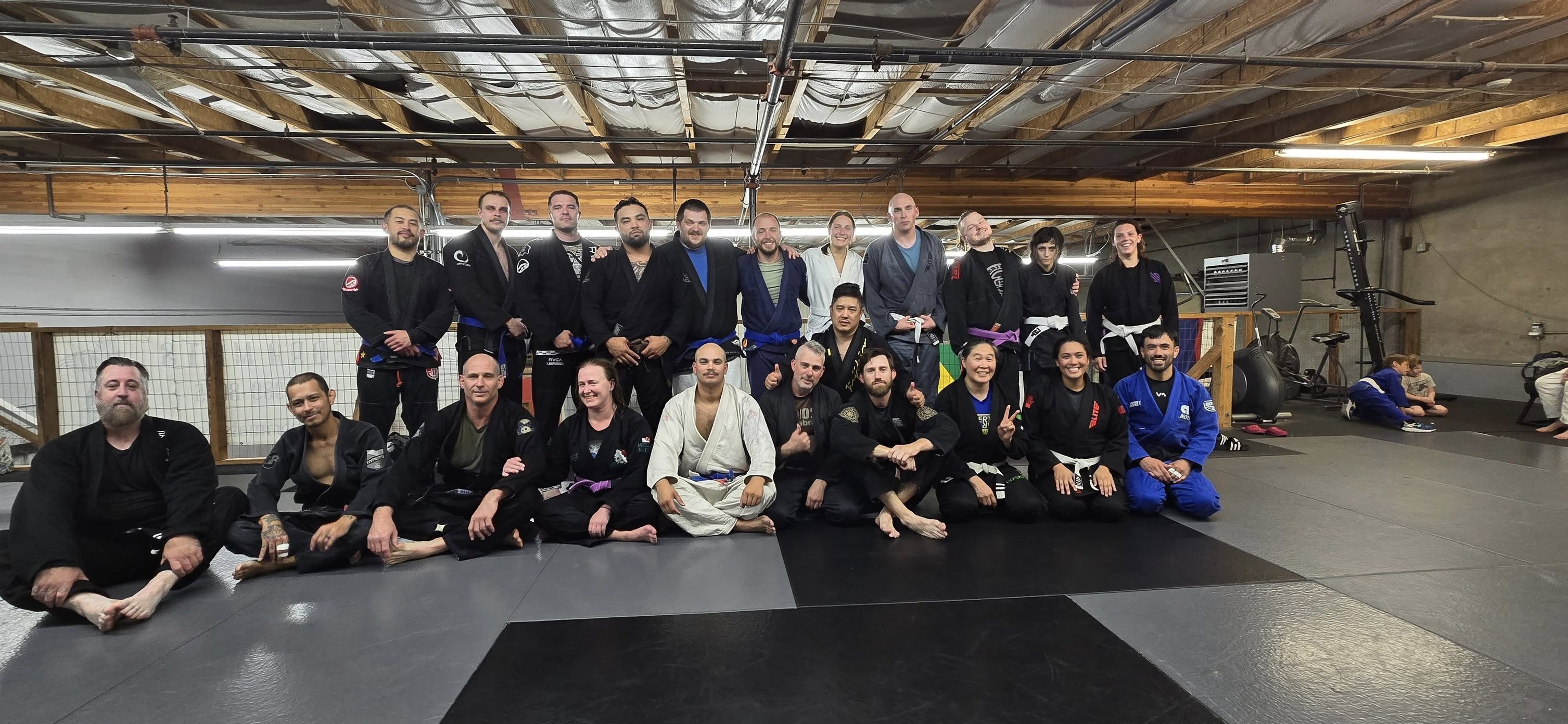 Some of the students enjoying the early evening class
